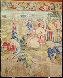Lorenzo Medici and Giuliano da Sangallo Inspecting the Model for the Villa at Poggia a Caiano by Benedetto di Michele Squilli and Joannes Stradanus